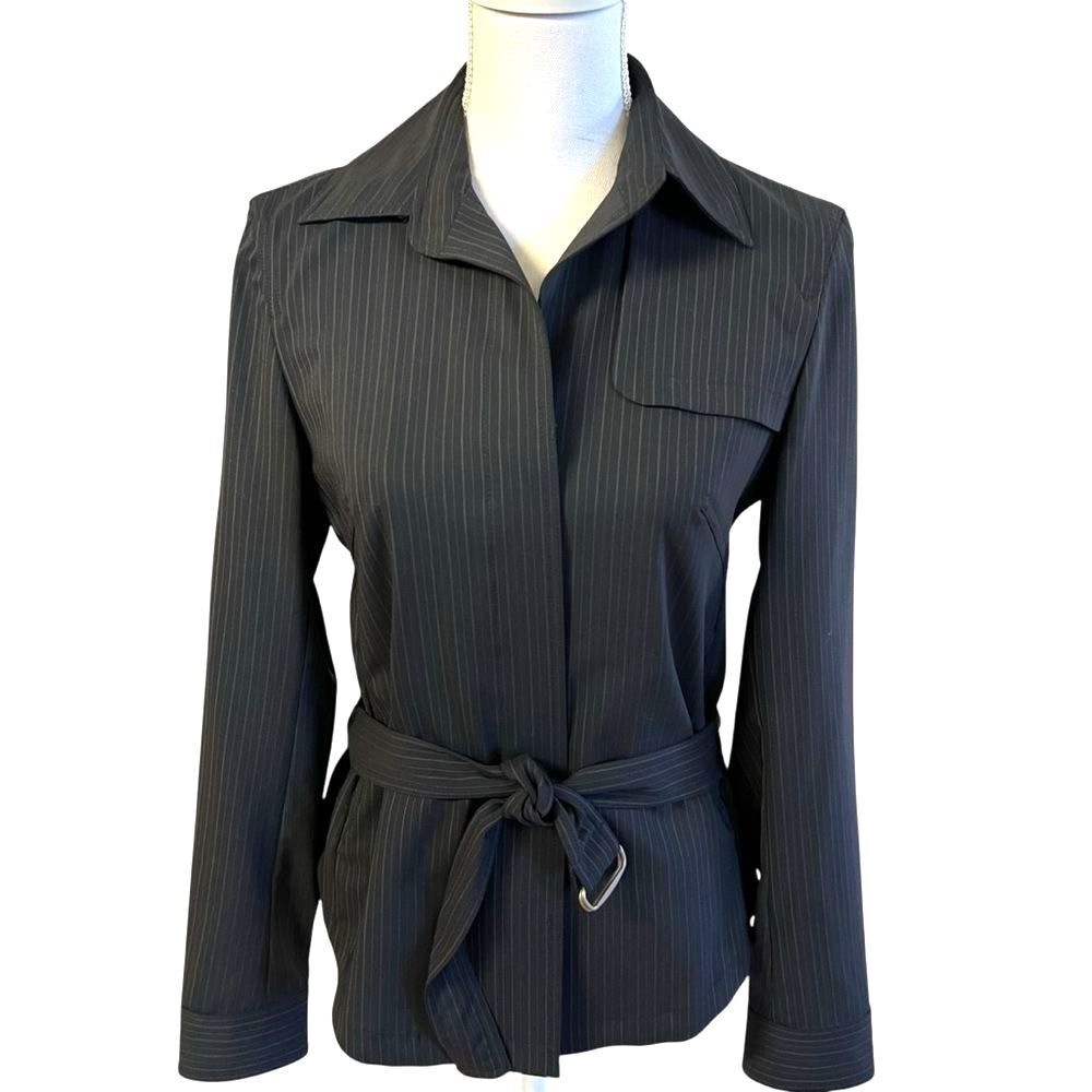 Max Mara Womens 2 Piece Wool Skirt Set Size 4 Pinstripe Career Office Business